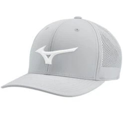 Mizuno Tour Vent Snapback Hat -Silver Putters 2024 mizuno tour vent snapback hat grey white front itempicture