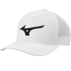Mizuno Tour Vent Snapback Hat -Silver Putters 2024 mizuno tour vent snapback hat white black front itempicture