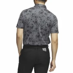 Adidas Burst Jacquard Polo -Silver Putters adidas 2023 burst jacquard polo black back itempicture