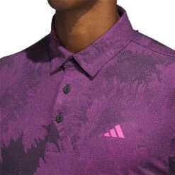 Adidas Flower Mesh Polo -Silver Putters adidas 2023 flower mesh polo black lucid fuchsia detail2 itempicture