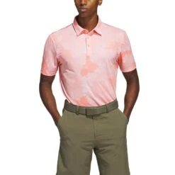 Adidas Flower Mesh Polo -Silver Putters adidas 2023 flower mesh polo coral fusion white itempicture