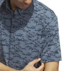 Adidas Go To Printed Polo -Silver Putters adidas 2023 go to printed polo arctic night detail2 itempicture