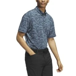 Adidas Go To Printed Polo -Silver Putters adidas 2023 go to printed polo arctic night side itempicture