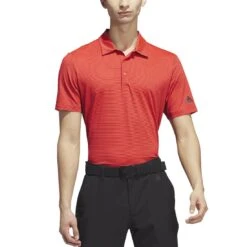 Adidas Ottoman Stripe Polo -Silver Putters adidas 2023 ottoman stripe polo bright red collegiate navy model front itempicture