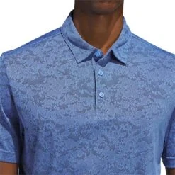 Adidas Textured Jacquard Polo 18 Adidas Textured Jacquard Polo -Silver Putters adidas 2023 textured jacquard polo blue fusion detail3 itempicture