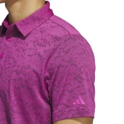 Adidas 23 Textured Jacquard Polo -Silver Putters adidas 2023 textured jacquard polo lucid fuchsia detail itempicture