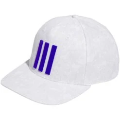 Adidas Tour 3-Stripes Print Hat -Silver Putters adidas 2023 tour 3 stripes print hat white grey one itempicture