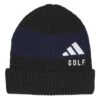 Adidas Women's Chenille Cableknit Pom Beanie -Silver Putters adidas 2023 womens chenille cableknit pom beanie black front itempicture