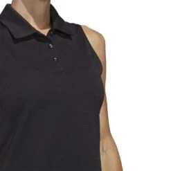 Adidas Women's Texture Sleeveless Polo -Silver Putters adidas 2023 womens texture sleeveless polo black detail itempicture
