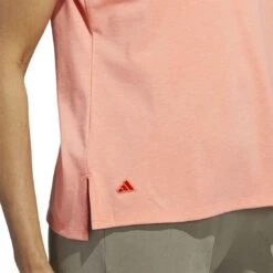 Adidas 2023 Women's Go-To Heathered Polo -Silver Putters adidas 23 womens go to heathered polo coral fusion detail2 itempicture