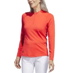Adidas Women's Ultimate365 Quarter Zip Long Sleeve Mock -Silver Putters adidas 23 womens ultimate365 quarter zip long sleeve mock bright red itempicture