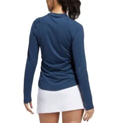 Adidas FW22 Women's Long Sleeve Crew Shirt -Silver Putters adidas fw22 womens long sleeve crew shirt crew navy back itempicture