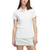 Adidas Women's Novelty Polo -Silver Putters adidas fw22 womens novelty polo white linen green itempicture