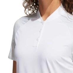 Adidas FW22 Women's Ultimate365 Printed Polo -Silver Putters adidas fw22 womens ultimate365 printed polo white detail itempicture
