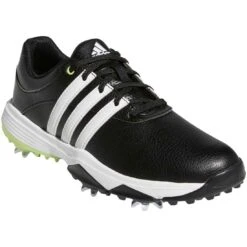 Adidas Juniors Tour360 Infinity Golf Shoes Black/White/Pulse Lime -Silver Putters adidas juniors tour360 infinity golf shoes black white pulse lime gv9666 toe itempicture