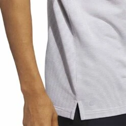 Adidas Ottoman Stripe Polo -Silver Putters adidas ottoman stripe polo grey two white detail hem itempicture