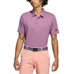 Adidas 2022 Ottoman Stripe Polo -Silver Putters adidas ottoman stripe polo lucid fuchsia model itempicture