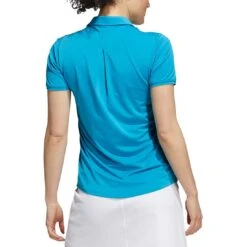 Adidas 2021 Women's Ultimate365 Solid Polo -Silver Putters adidas s21 womens ultimate365 solid short sleeve polo sonic aqua back itempicture