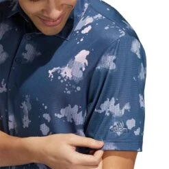 Adidas Splatter Print Polo -Silver Putters adidas splatter print polo crew navy detail itempicture