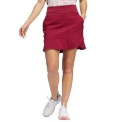 Adidas Women's 16 Inch Frill Skort -Silver Putters adidas ss22 womens 16 inch frill skort legacy burgundy itempicture
