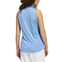Adidas Women's Essential Sleeveless Polo -Silver Putters adidas ss22 womens essential sleeveless polo blue rush back itempicture
