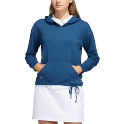 Adidas Women's Essentials Slub Recycled Hoodie -Silver Putters adidas ss22 womens essentials slub recycled hoodie crew navy itempicture