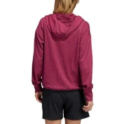 Adidas Women's Essentials Slub Recycled Hoodie -Silver Putters adidas ss22 womens essentials slub recycled hoodie legacy burgundy back itempicture