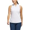 Adidas Women's Racerback Sleeveless Polo -Silver Putters adidas ss22 womens racerback sleeveless polo white itempicture