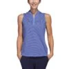 Adidas Women's Two Color Ottoman Sleeveless Polo -Silver Putters adidas ss23 w two color ottoman sleeveless polo blue fusion itempicture