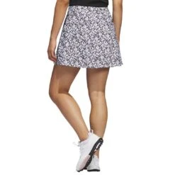 Adidas Women's Printed 16 Inch Skort -Silver Putters adidas ss23 womens printed 16 inch skort black white back itempicture