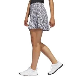 Adidas Women's Printed 16 Inch Skort -Silver Putters adidas ss23 womens printed 16 inch skort black white side itempicture