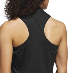 Adidas Women's Racerback Polo -Silver Putters adidas ss23 womens racerback polo black detail1 itempicture