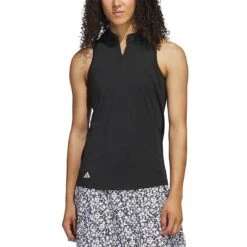 Adidas Women's Racerback Polo -Silver Putters adidas ss23 womens racerback polo black itempicture