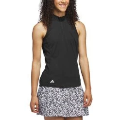 Adidas Women's Racerback Polo -Silver Putters adidas ss23 womens racerback polo black side itempicture
