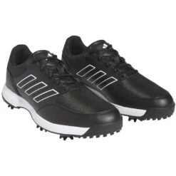 Adidas Tech Response 3.0 Golf Shoes Black/Black/White -Silver Putters adidas tech response 3 0 golf shoes black black white front itempicture