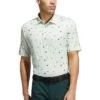 Adidas 2022 Ultimate365 Allover Print Polo -Silver Putters adidas ultimate365 allover print polo linen green itempicture