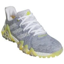 Adidas Women's Codechaos 22 Golf Shoes White/White/Beam Yellow -Silver Putters adidas womens codechaos 22 golf shoes white white beam yellow front itempicture