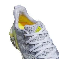 Adidas Women's Codechaos 22 Golf Shoes White/White/Beam Yellow -Silver Putters adidas womens codechaos 22 golf shoes white white beam yellow top detail itempicture