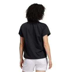 Adidas FW21 Women's 3-Stripe Polo -Silver Putters adidas womens fw21 3 stripe polo black back itempicture