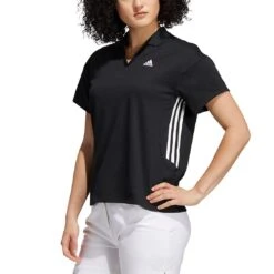 Adidas FW21 Women's 3-Stripe Polo -Silver Putters adidas womens fw21 3 stripe polo black itempicture