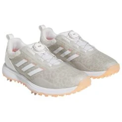 Adidas Women's S2G 23 BOA Golf Shoes White/Coral Fusion -Silver Putters adidas womens s2g 23 boa golf shoes white coral fusion front itempicture