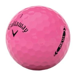 Callaway Women's REVA Pink Personalized Golf Balls -Silver Putters callaway 2021 women s reva pink golf balls sidestamp