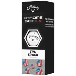Callaway Chrome Soft X TruTrack USA Golf Balls -Silver Putters callaway 2023 chrome soft x usa trutrack golf balls sleeve itempicture
