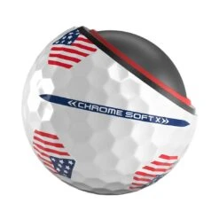 Callaway Chrome Soft X TruTrack USA Golf Balls -Silver Putters callaway 2023 chrome soft x usa trutrack golf balls tech itempicture