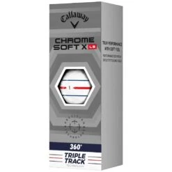 Callaway Chrome Soft X LS 360 Triple Track White Golf Balls -Silver Putters callaway chrome soft x ls 360 triple track white golf balls sleeve itempicture