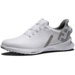 FootJoy FJ Fuel BOA Golf Shoes White -Silver Putters footjoy fj fuel boa golf shoes white 55446 toe itempicture