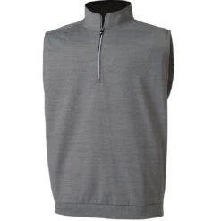FootJoy Half Zip Pullover Vest 11 FootJoy Half Zip Pullover Vest -Silver Putters footjoy half zip pullover vest heather charcoal hero itempicture