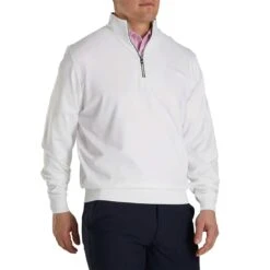 FootJoy Half Zip Pullover -Silver Putters footjoy half zip pullvoer white front 2 itempicture