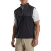 FootJoy Heather Yoke Half Zip Vest -Silver Putters footjoy heather yoke half zip vest black front itempicture