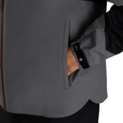 FootJoy HydroLite X Rain Jacket -Silver Putters footjoy hydrolite x rain jacket charcoal black detail itempicture